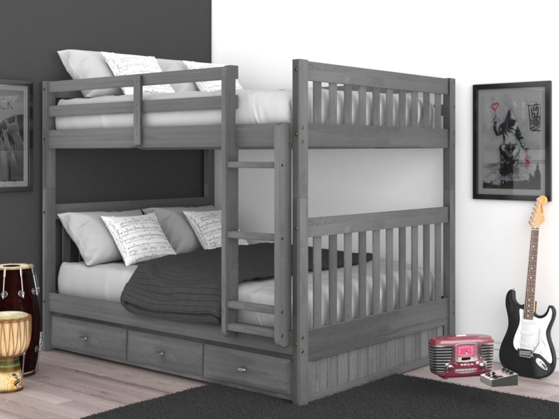 Beckford Kids Full Over Full Bunk Bed with Drawers