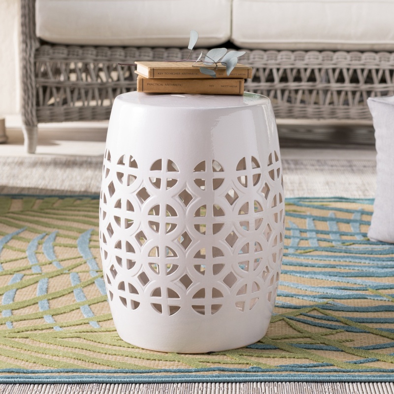 Becquere Ceramic Accent Stool