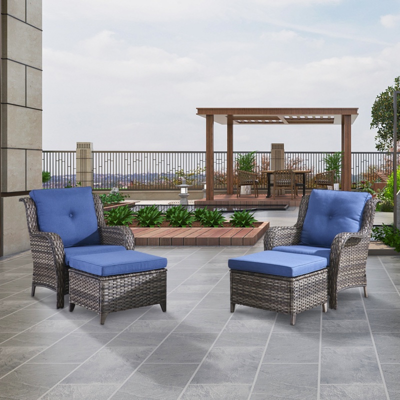 Belavida Wicker Patio Chairs with Cushions