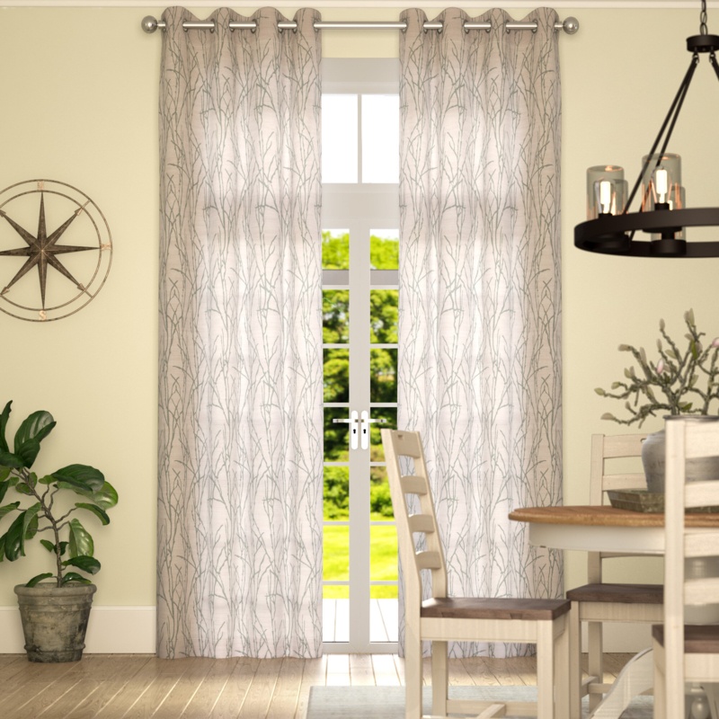 Bellicent  Polyester Semi-Sheer Curtain Pair