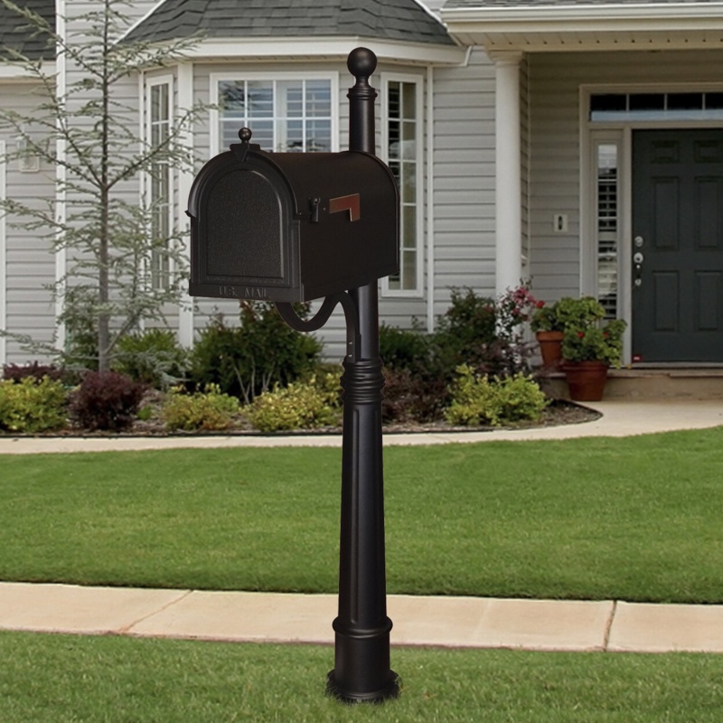 Berkshire Aluminum Post Mounted Mailbox with Magnetic Closure