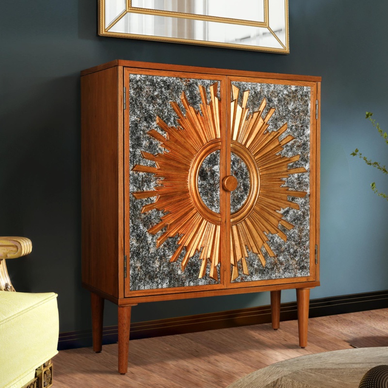 Bickler Solid Wood Accent Cabinet