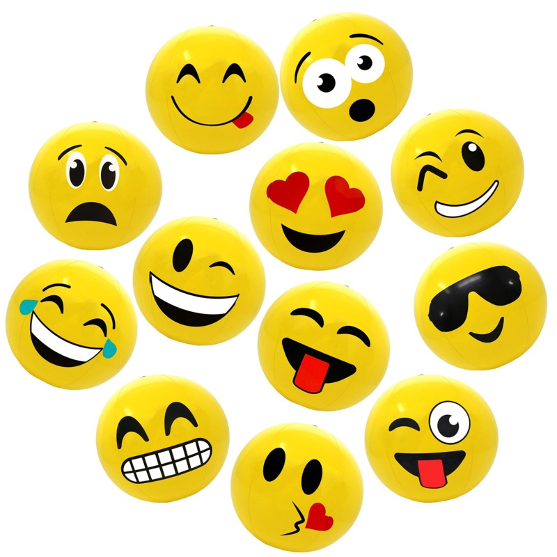Big Mo's Toys 16" Emoji Party Pack Inflatable Beach Balls - Beach Pool Party Toys