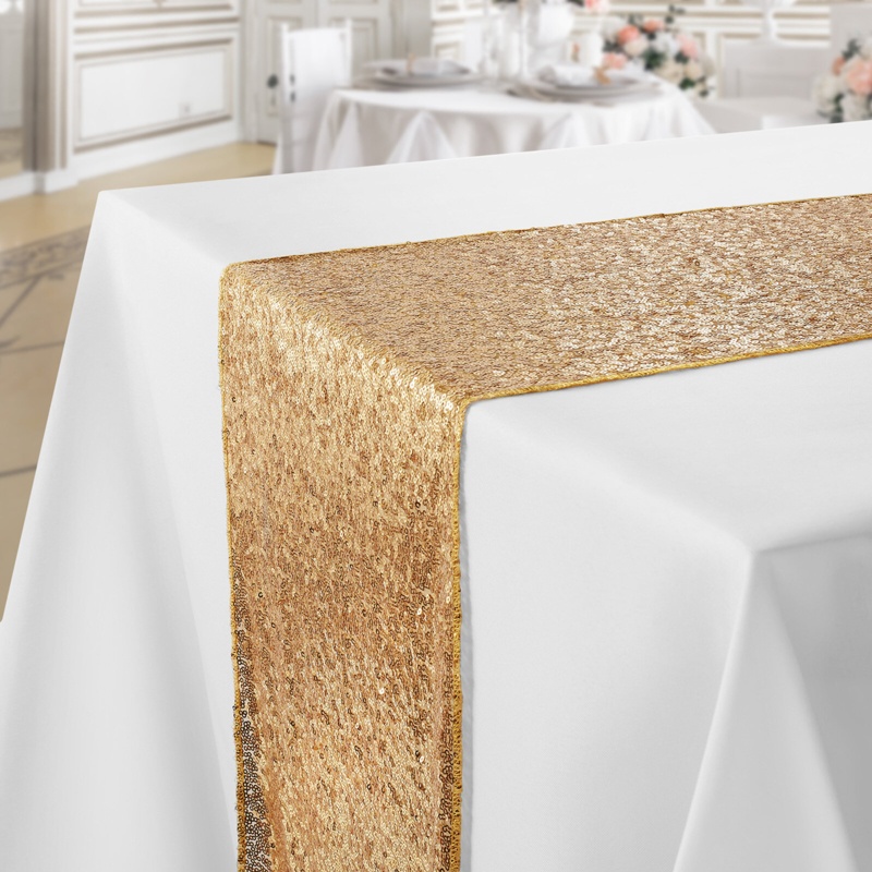 Bodily Solid Color Sequin Table Runner