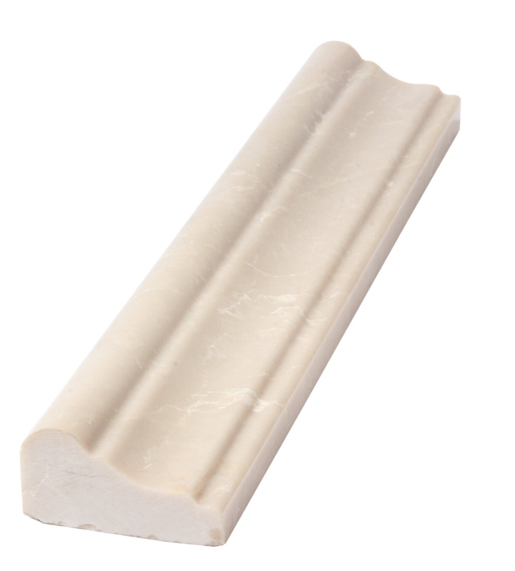 Botticino 12'' L x 2'' W Marble Chair Rail Tile Trim