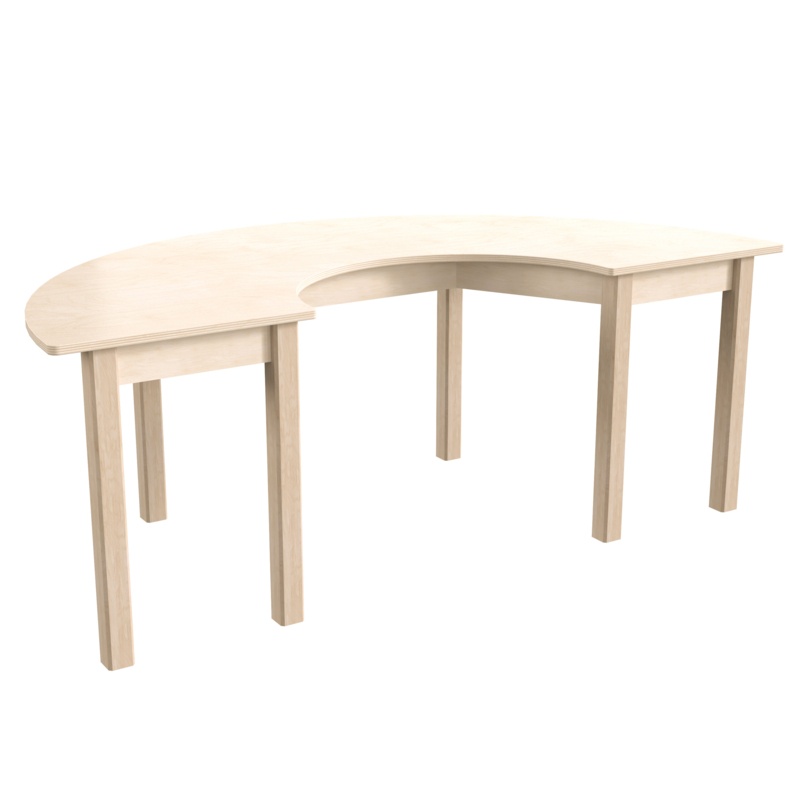 Bright Beginnings Commercial Grade Half Circle Wooden Classroom Activity Table