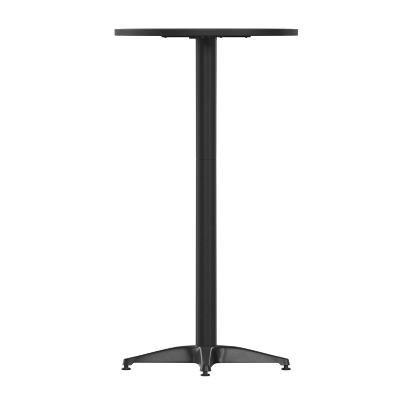 Brincken 23.25" Round Aluminum Indoor-Outdoor Bar Height Table with Flip-Up Table