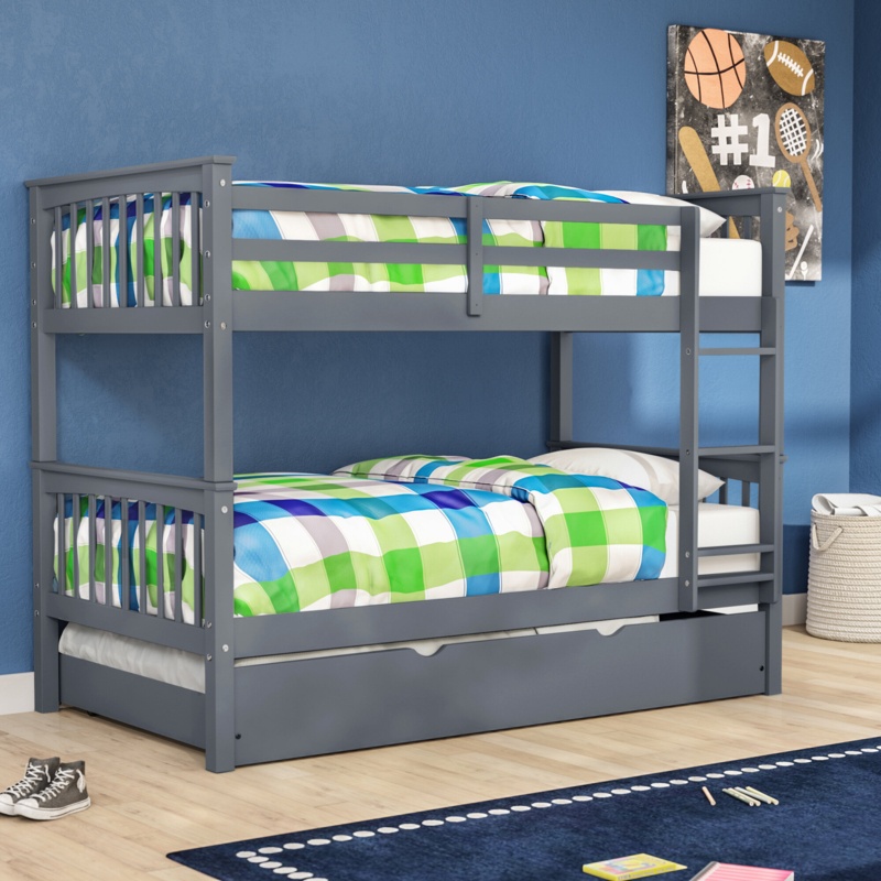 Brinna Kids Twin Over Twin Bunk Bed with Trundle