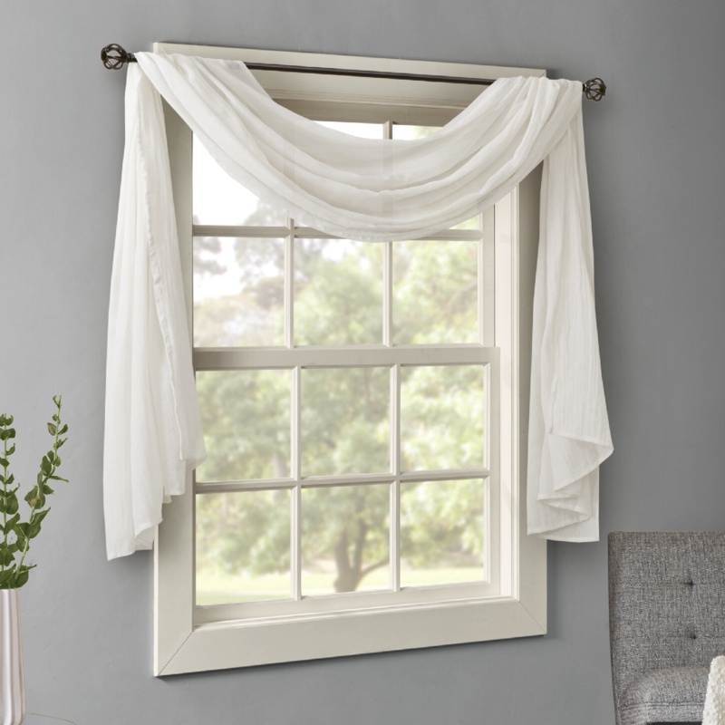 Bruggeman Polyester Sheer Window Scarf Panel