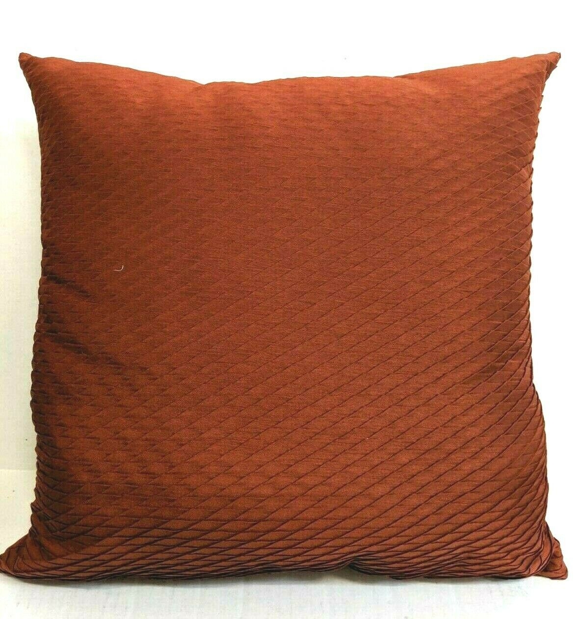 Burnt Orange With Diamond Design Decorative Throw Toss Pillow