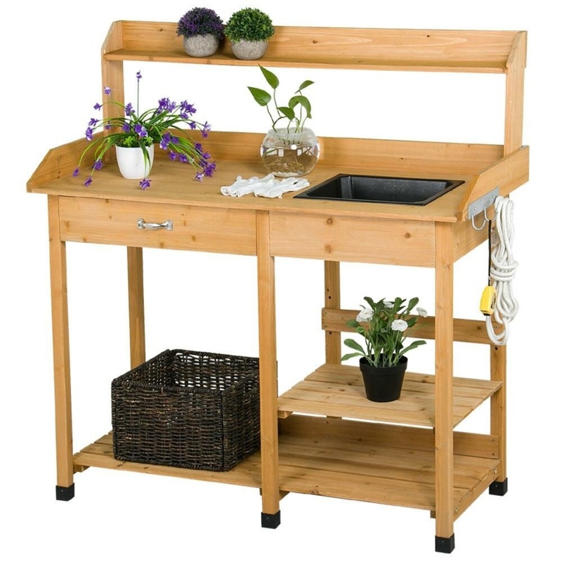 Burroughs Fir Wood Potting Bench
