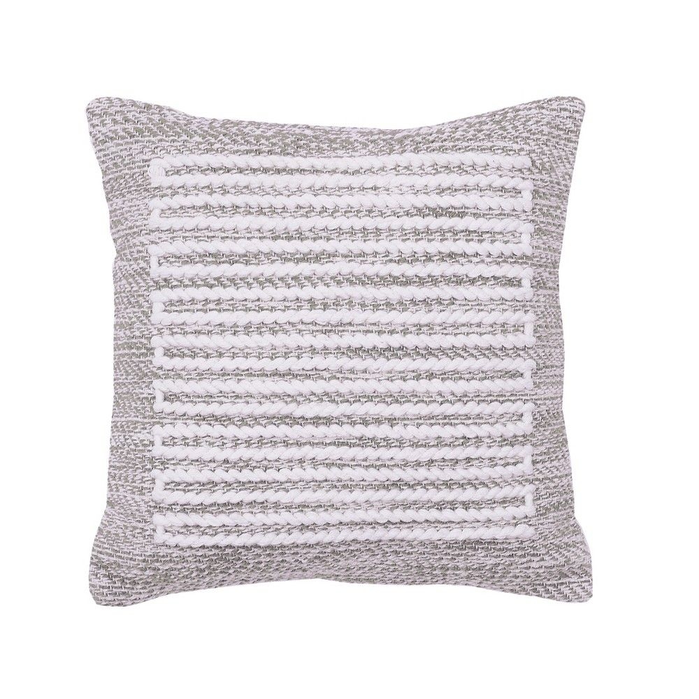 C&F Home 18" x 18" Stella Cement Geometric Woven Square Throw Pillow