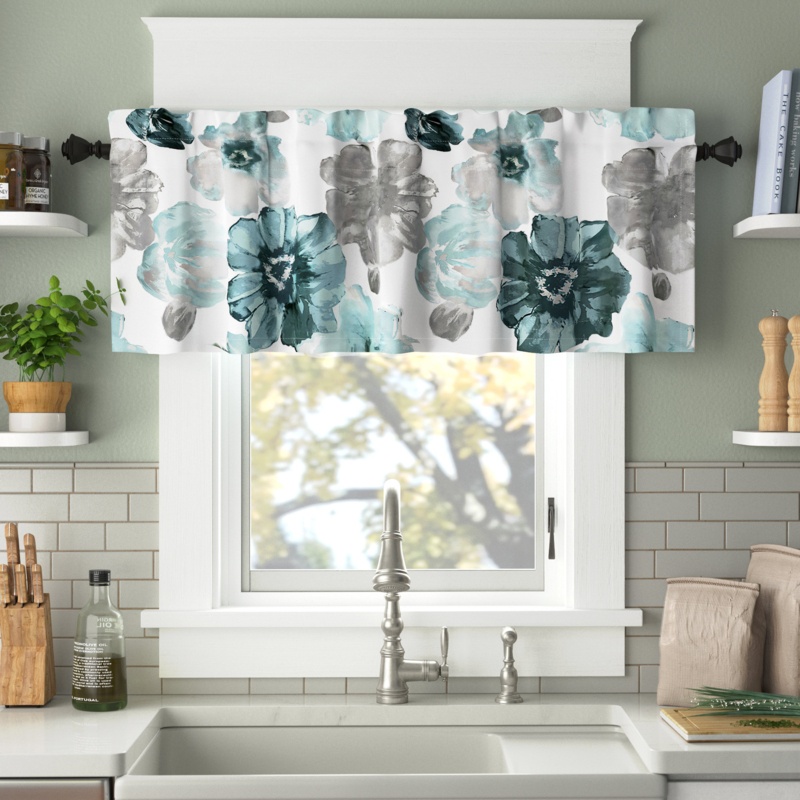 Cafferata Floral Tailored 52" Window Valance