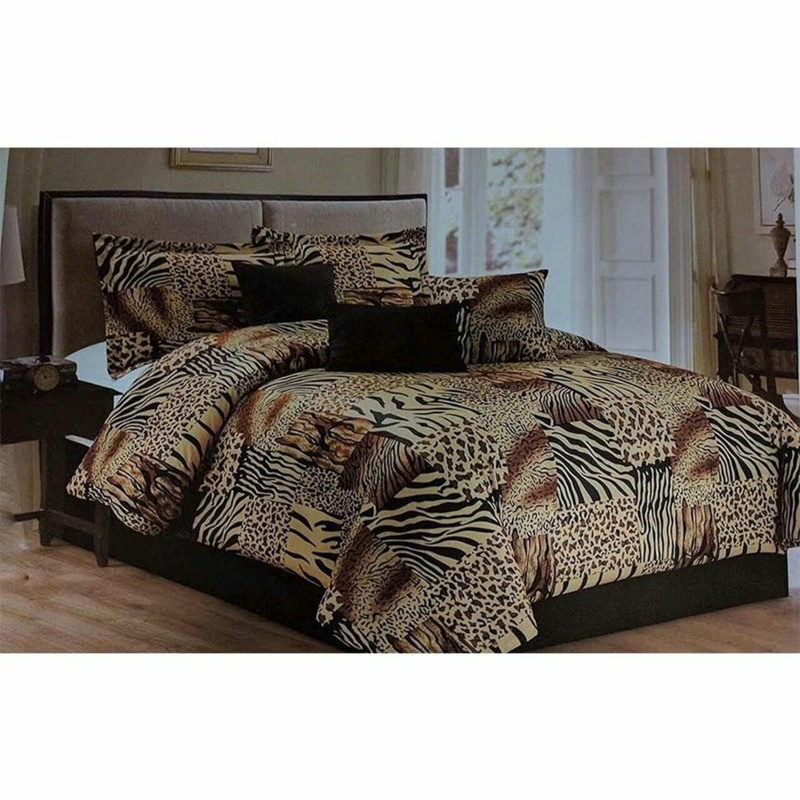 Camargue Animal Print Faux Fur Comforter Set