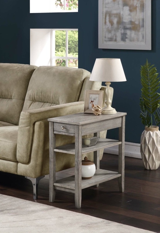 Carbin End Table with Drawer and Shelves