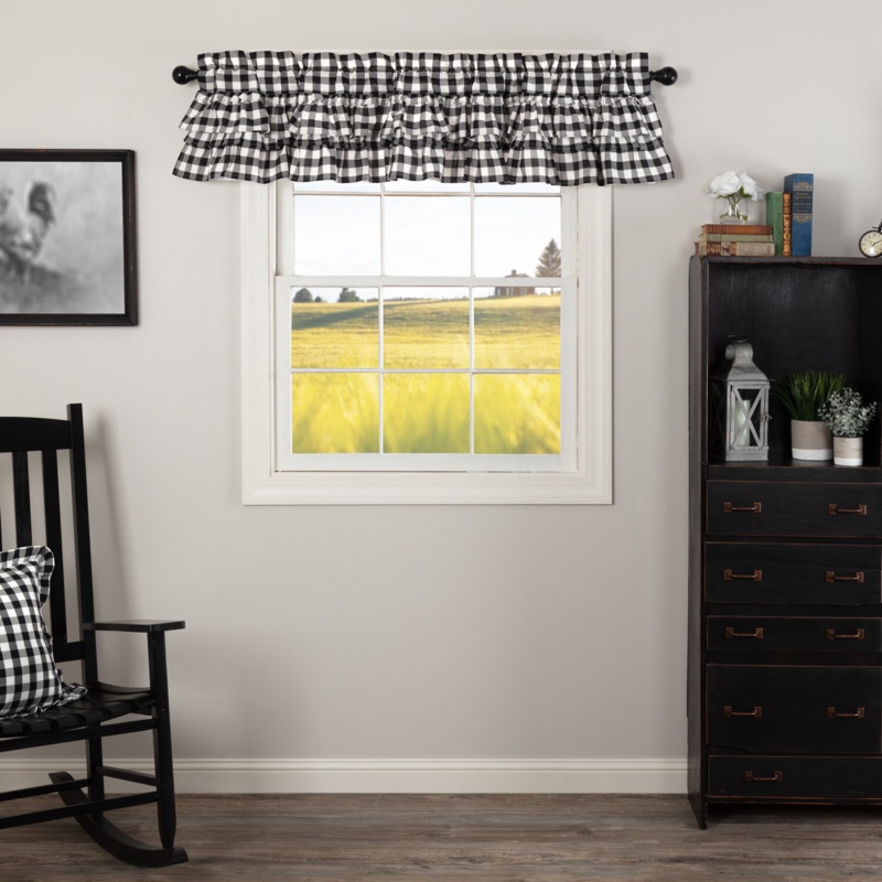 Caulder Plaid Cotton Ruffled Window Valance