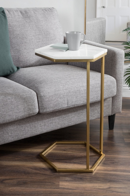 Cemaliye Genuine Marble Frame End Table