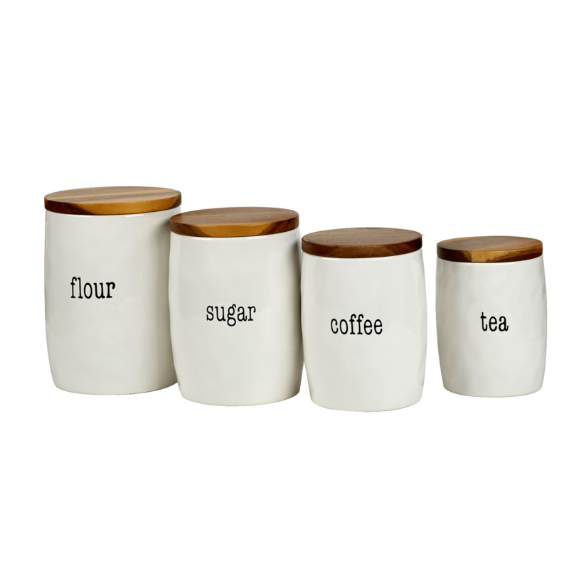 Certified International It's Just Words 4 Piece Kitchen Canister Set