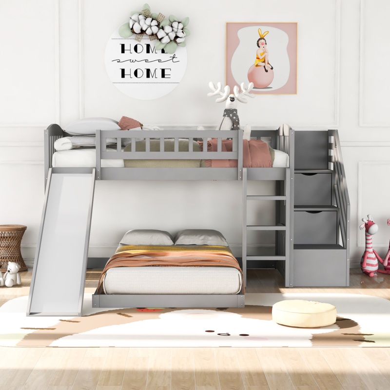 Chequetta Kids Twin Over Twin Bunk Bed