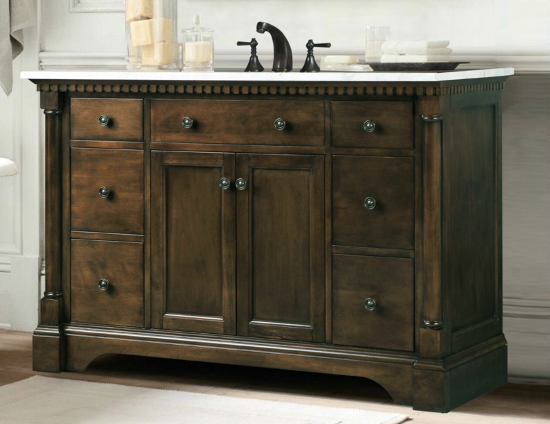 Chesley 49'' Single Bathroom Vanity with Marble Top