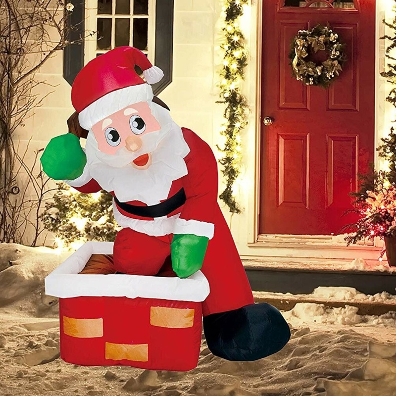 Christmas Rooftop Santa Inflatable