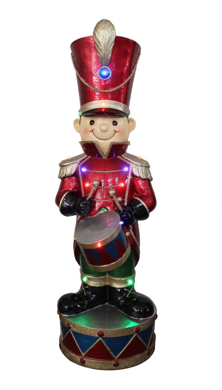 Christmas Toy Soldier Statue with Multi-Color LED Lights