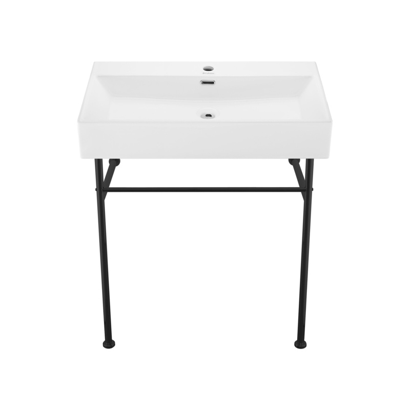Claire 30" Ceramic Console Bathroom Sink with Overflow