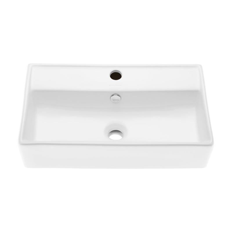 Claire Ceramic Rectangular Wall Mount Bathroom Sink with Overflow