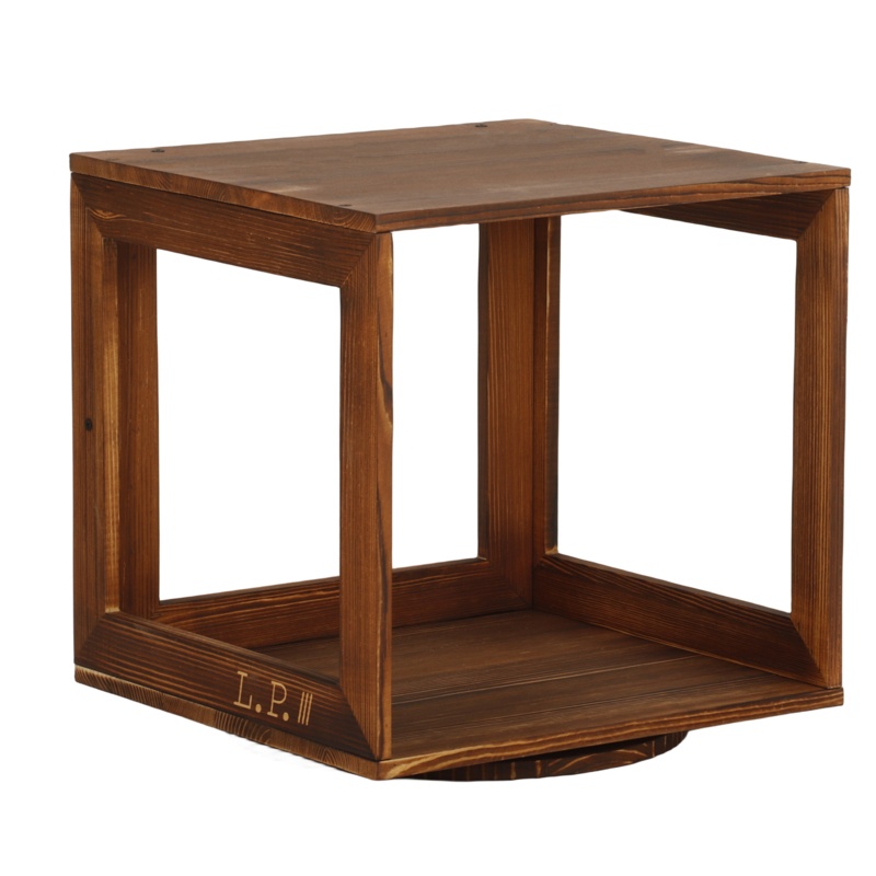 Claydon 360 Rotating LP Record Storage Cube Solid Wood Crate