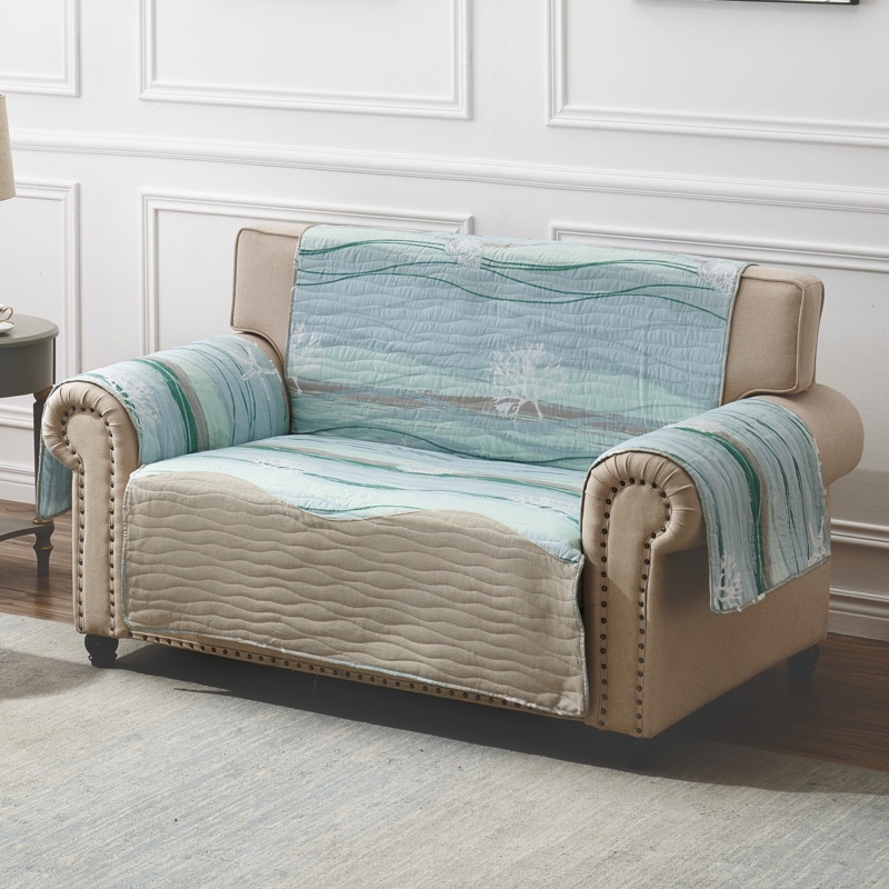 Clementon Box Cushion Quilted Reversible Loveseat Slipcover