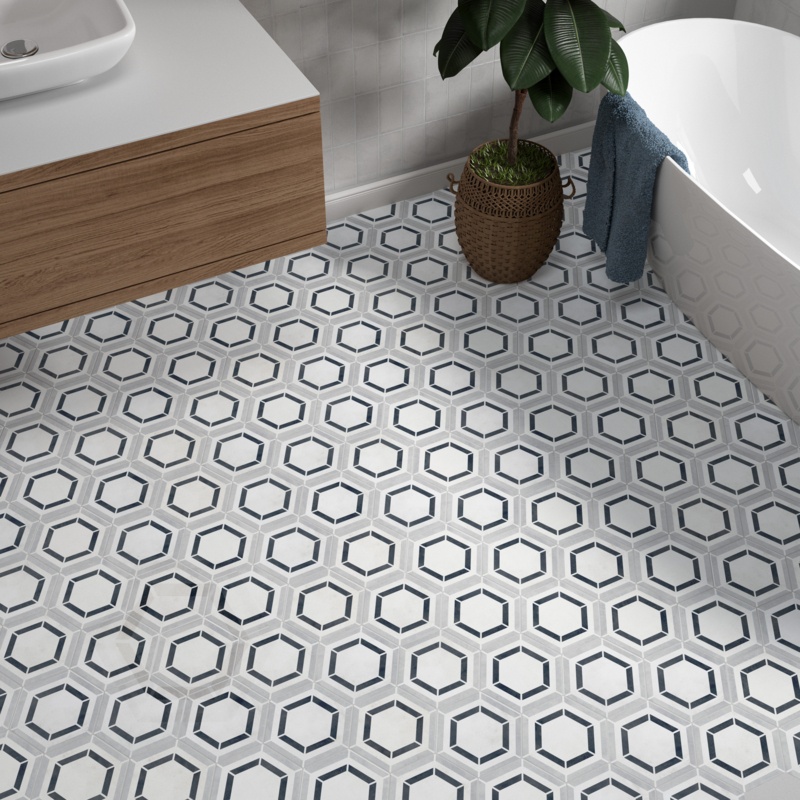 Coco 7" x 8" Porcelain Patterned Wall & Floor Tile