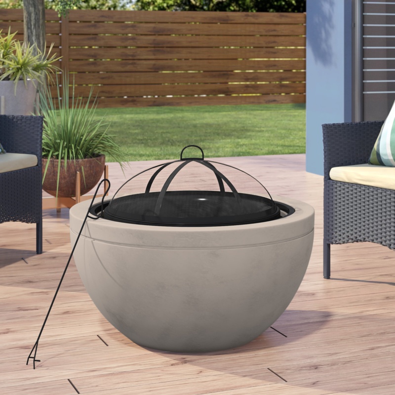 Colis Teamson Home 30" Outdoor Round Wood Burning Fire Pit