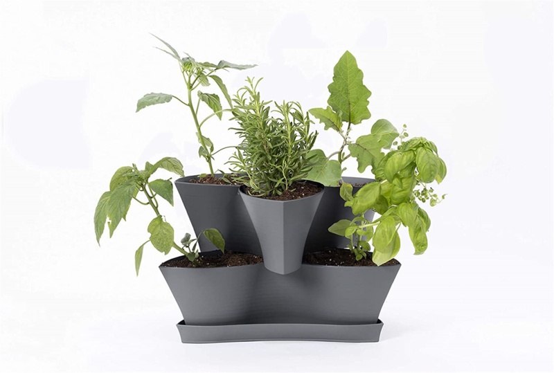 Collins Modular 2-Tier Multi-Level Vertical Herb Planter, Charcoal