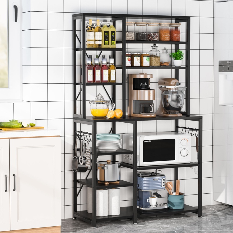 Color 39'' Wood Standard Baker's Rack with Microwave Compatibility