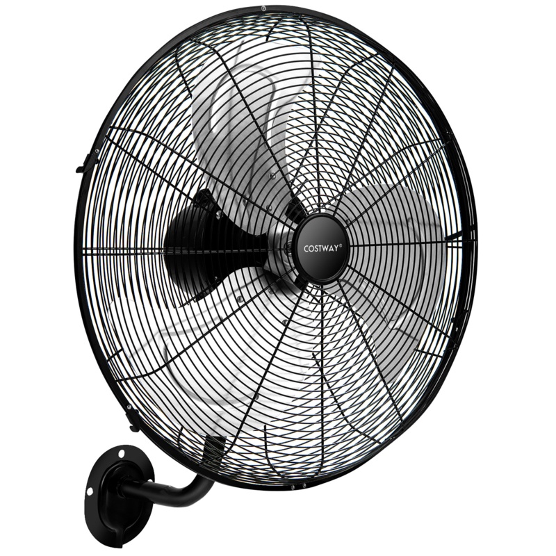 Costway 21 Inch Wall Mount Industrial Fan 3 Speed Oscillating Metal Ventilation Fan