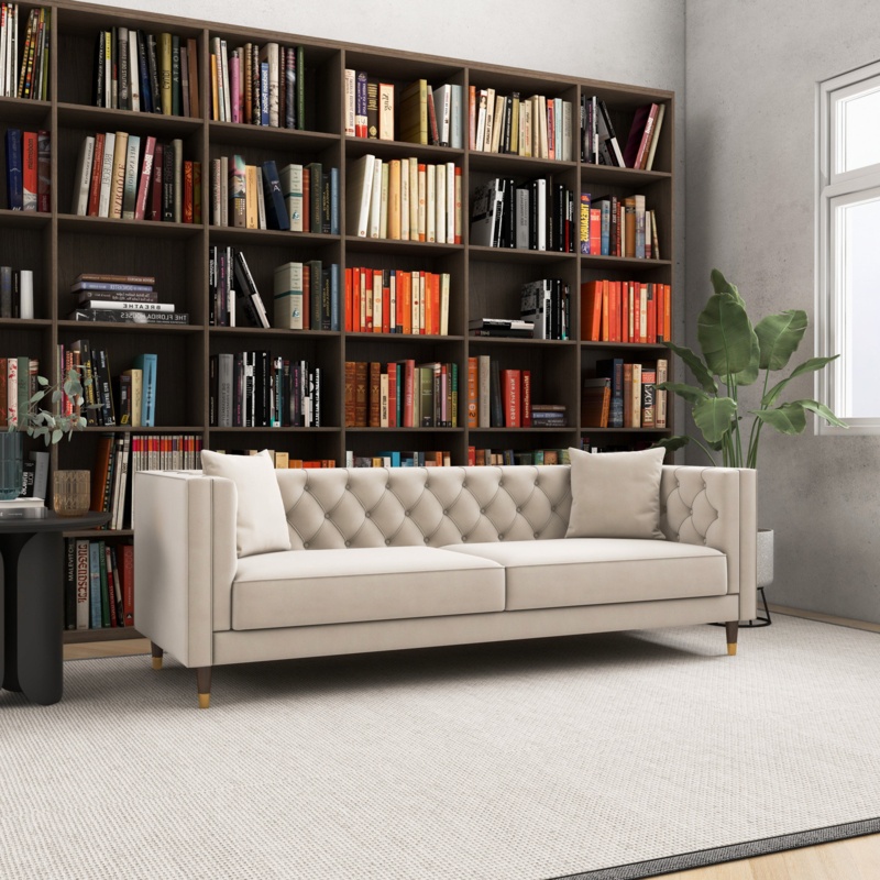 Crebessa 91'' Luxury Modern Tufted Velvet Living Room Sofa Couch