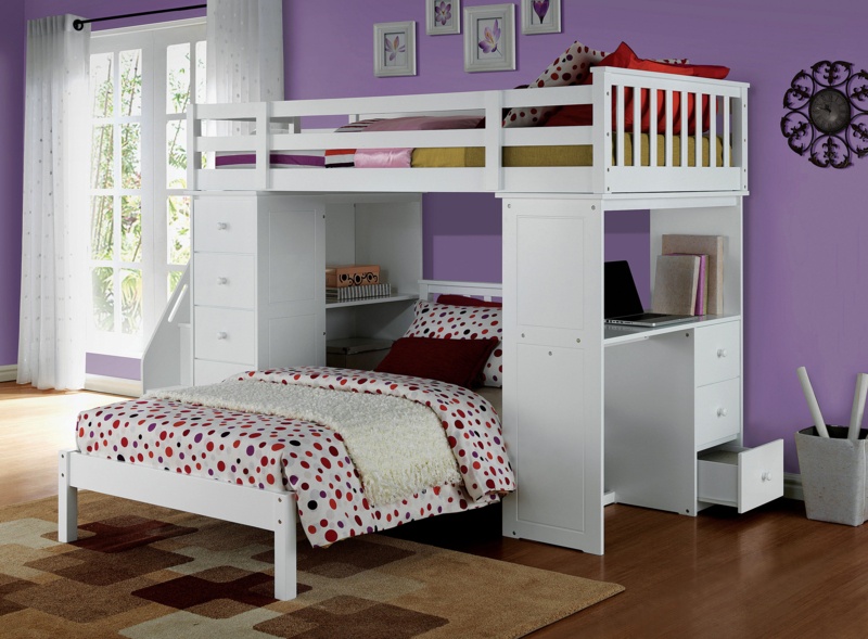 Crisman Kids Twin Loft Bed with Drawers