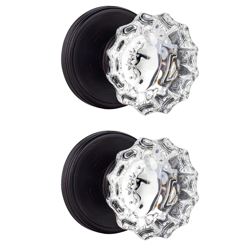 Crystal Door Knobs 2.28'' Diameter Double Dummy Round Knob