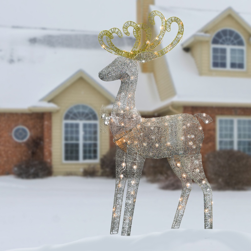 Crystal Standing Deer Christmas Decoration Lighted Display
