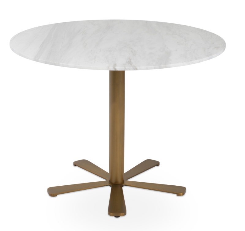 Daisy Marble Dining Table in Brass