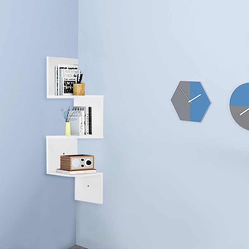 Dalgiza 3 Piece Square Corner Shelf with Adjustable Shelves