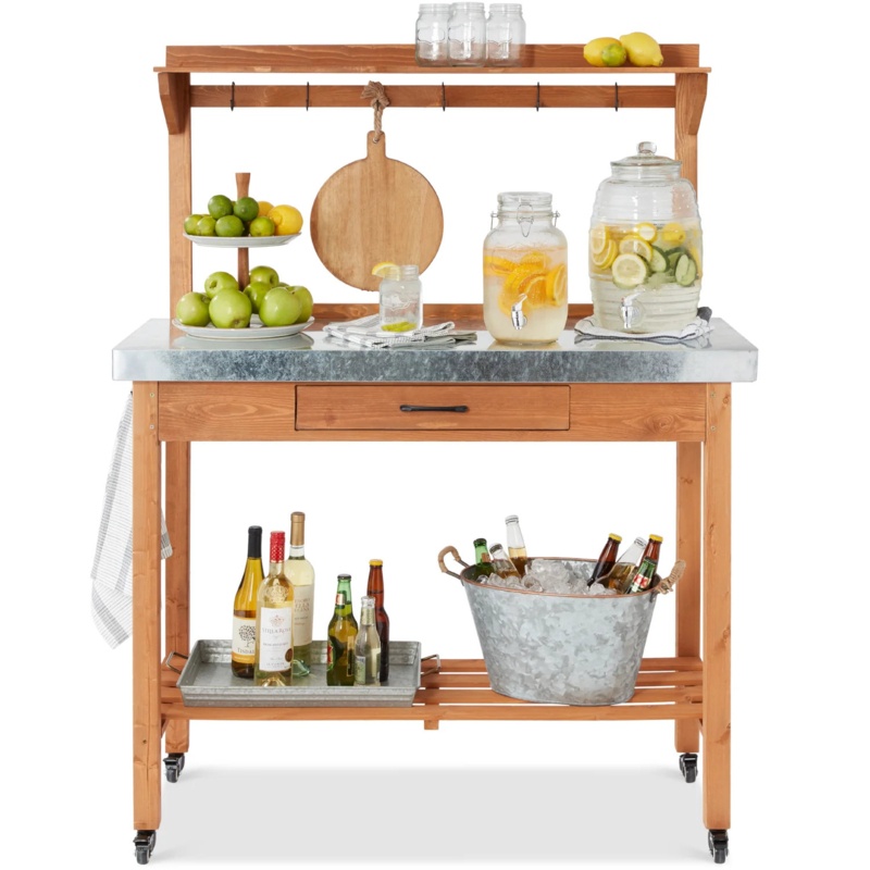 Darnae Pine Wood Potting Bench