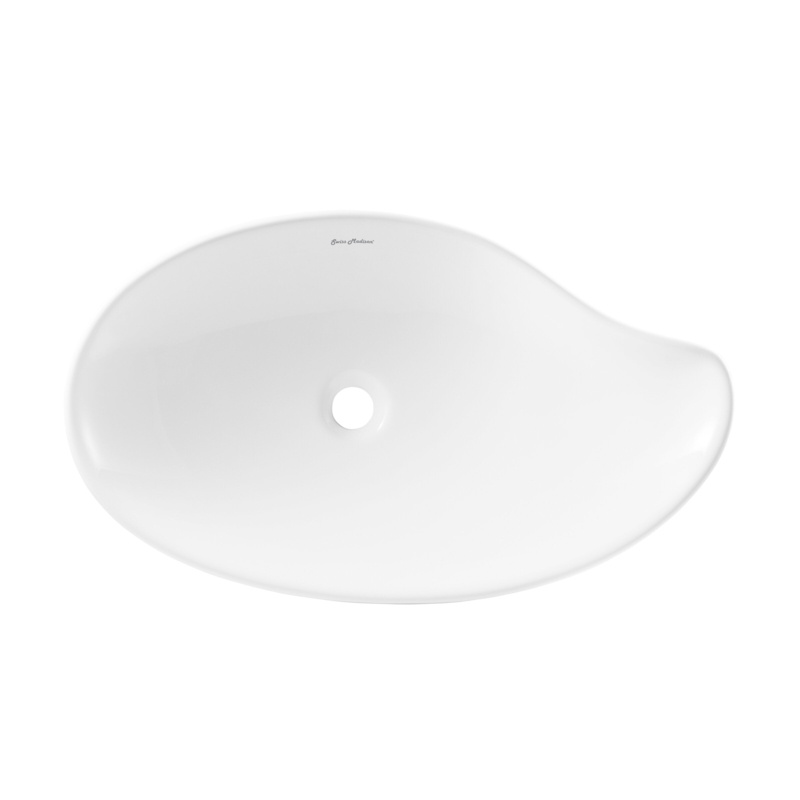 Daxton White Ceramic Round-Cornered Triangle Vessel Bathroom Sink