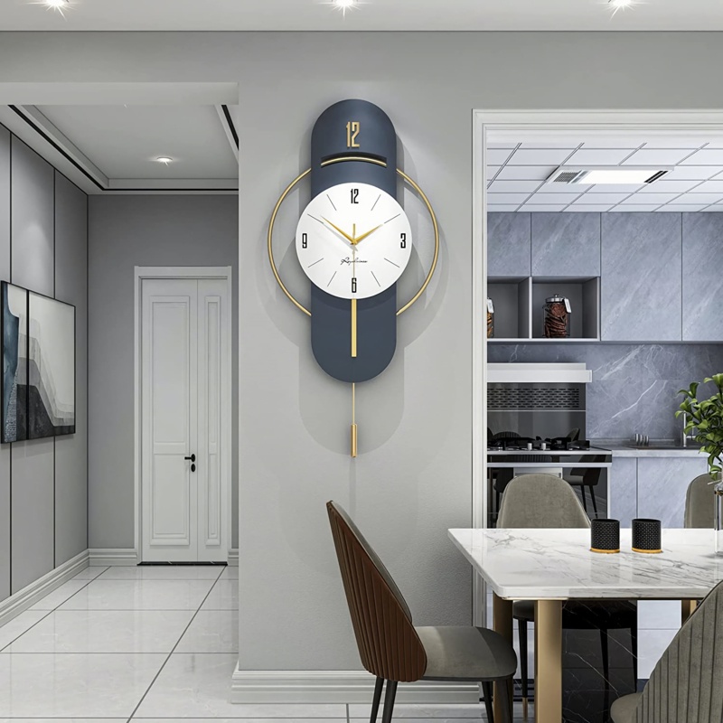 Demet Modern Wood Wall ClocksMetal Silent Decoration for Kitchen Bedroom
