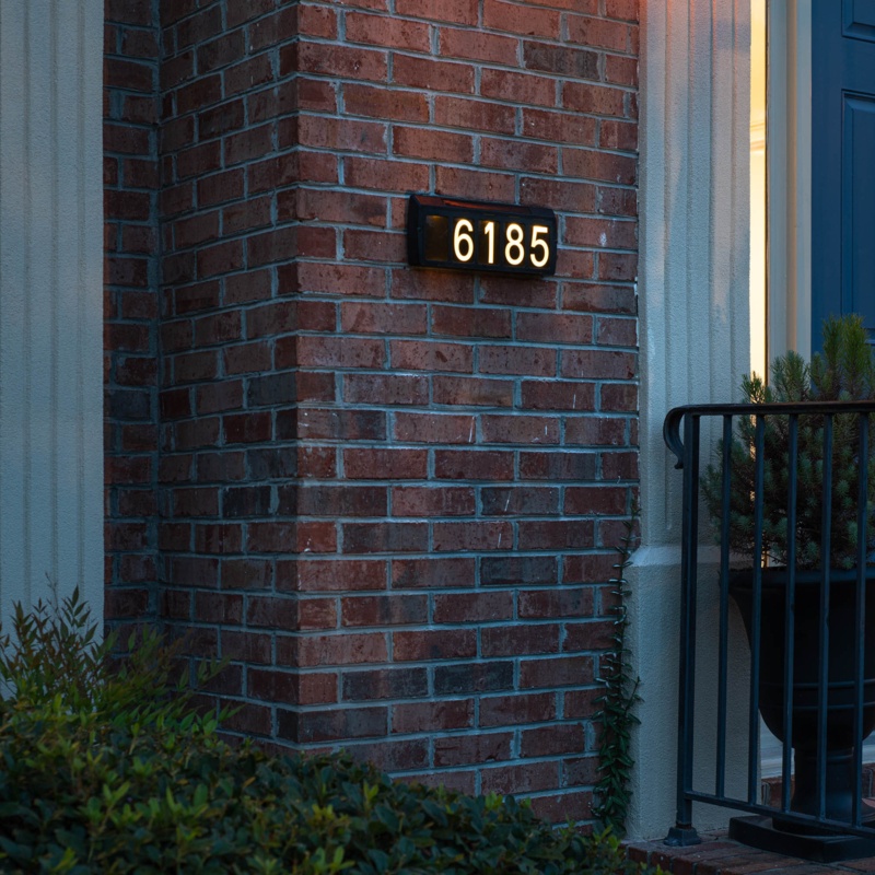 Deonca 5-Line Solar Address Sign w/ 2 Mounting Options