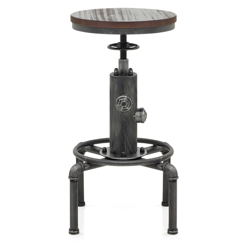 Dicle Swivel Solid Wood Adjustable Height Stool