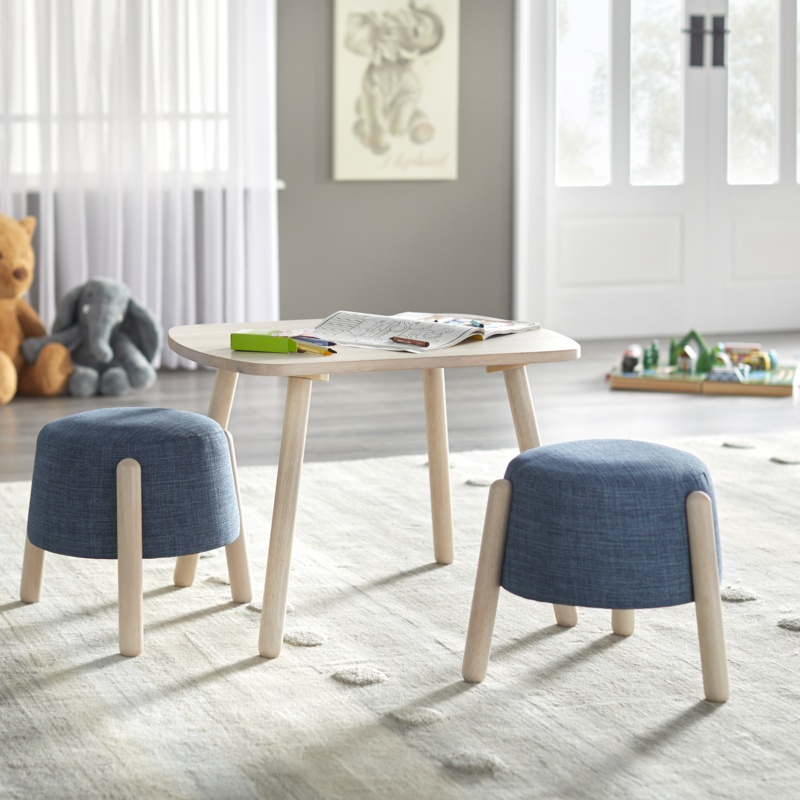 Dietgard Kids 3 Piece Solid Wood Play Or Activity Table and Chair Set