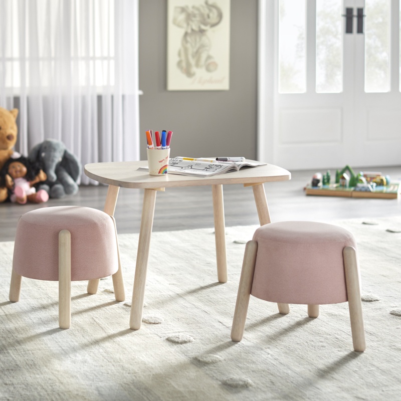 Dietgard Kids 3 Piece Solid Wood Play Or Activity Table and Chair Set