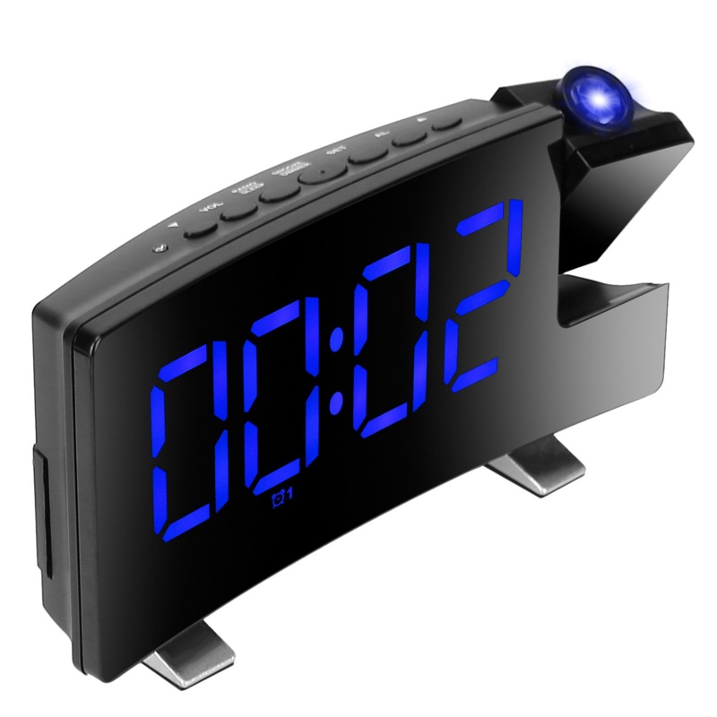 Digital Analog Electric Alarm Tabletop Clock in Black