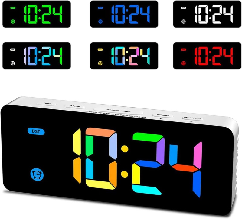 Digital Electric Alarm Tabletop Clock in Black